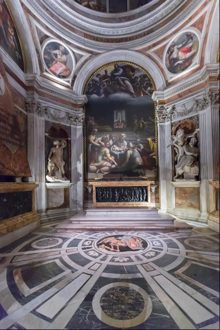 Rome, Italy – March 20, 2018: The interior of the Chigi Chapel in Basilica of Santa Maria del Popolo