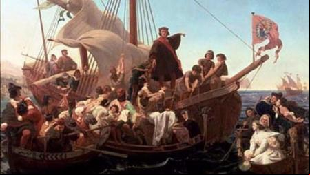 'Cristóbal Colón en la Santa María'