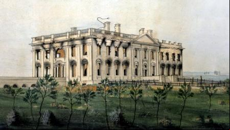 La Casa Blanca tras el incendio de 1814.