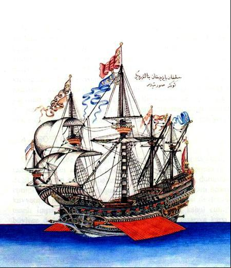 Barco otomano al rescate de judíos sefaradíes.