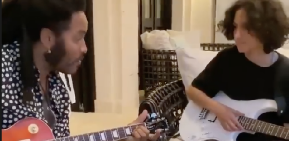 Emme, la hija de Jennifer Lopez, aprende a tocar la guitarra con Lenny Kravitz
