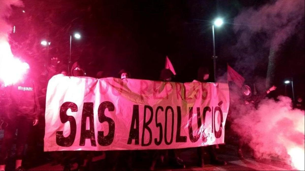 El TSJC confirma tres años y medio de cárcel para un manifestante del primer aniversario del 1-O