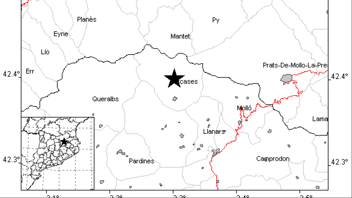 Un terremoto de magnitud 3,4, con epicentro en Setcases, sacude el Pirineo catalán