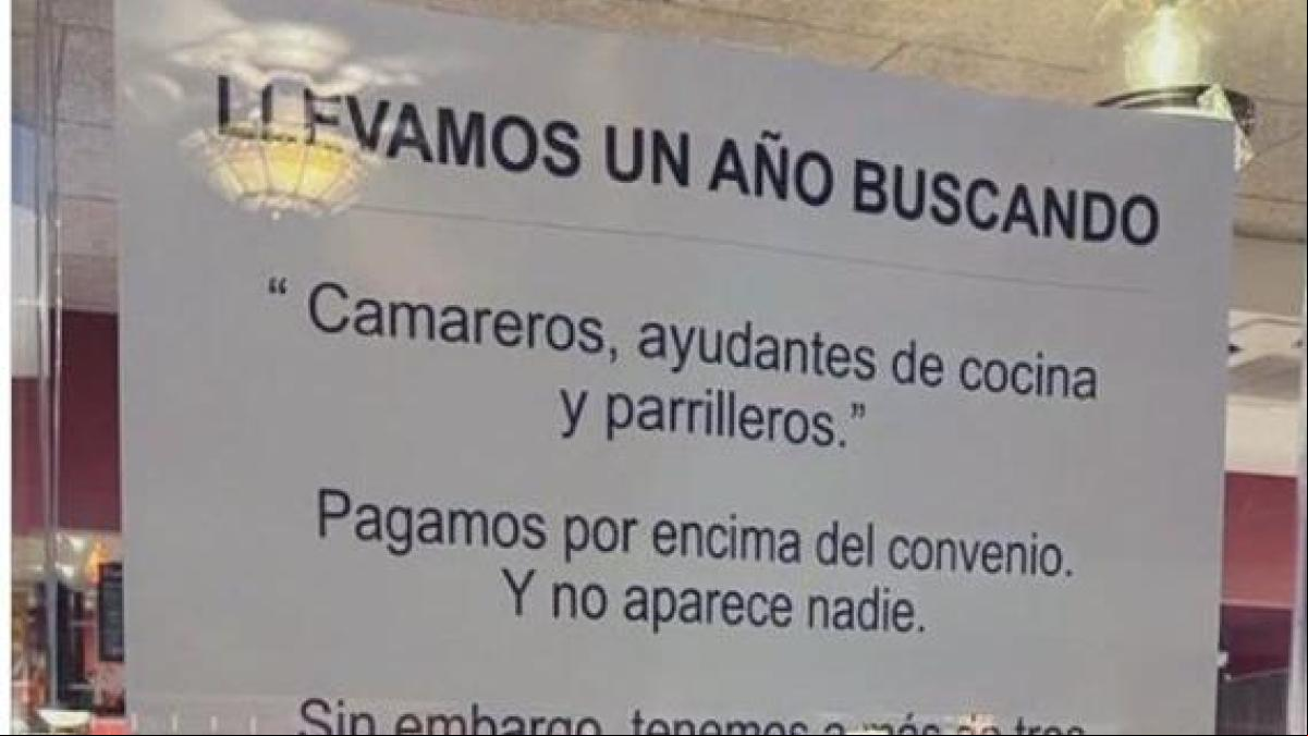 El cartel de un restaurante para buscar personal que indigna a los s de Twitter