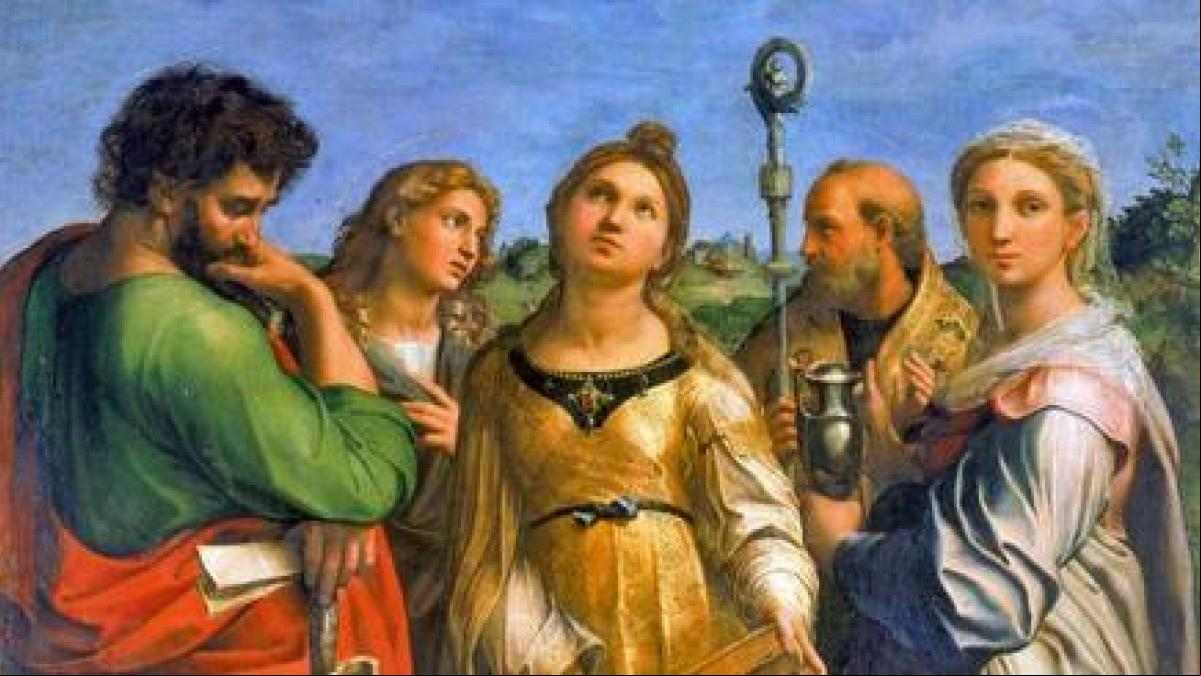 El éxtasis de Santa Cecilia de Rafael en Bolonia