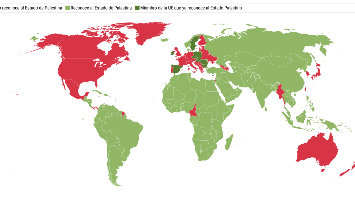 Estos son todos los países del mundo que reconocen a Palestina