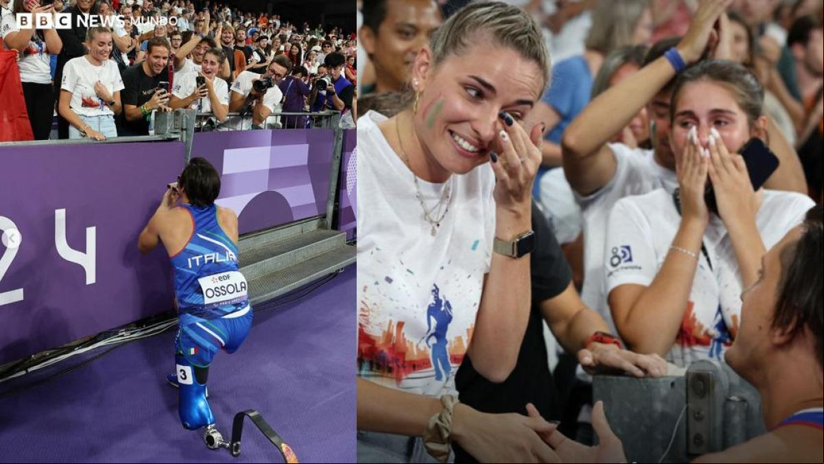 El emotivo momento en el que atleta paralímpico Alessandro Ossola le pidió matrimonio a su pareja justo después de competir