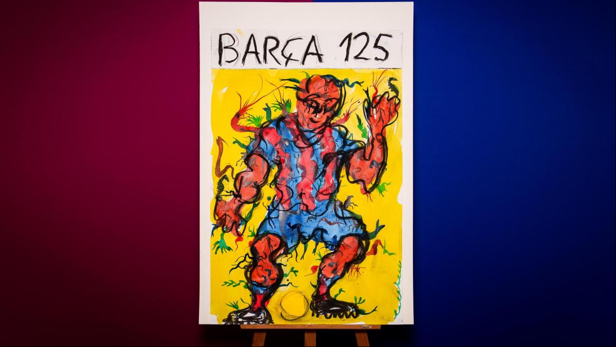 El Barça presenta el cartel conmemorativo del 125 aniversario creado por Miquel Barceló