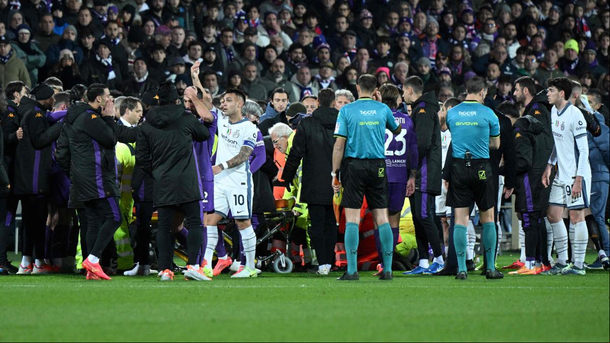 Edoardo Bove, jugador del Fiorentina, en cuidados intensivos y sedado tras desplomarse ante el Inter