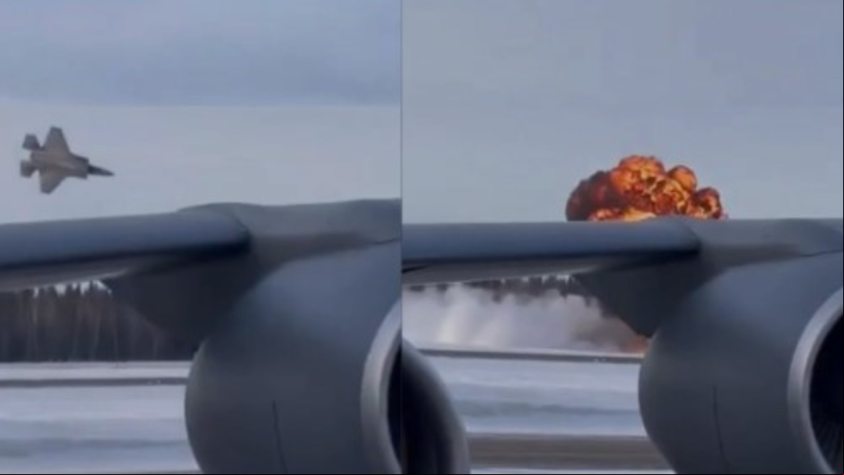 Graban el momento exacto en el que un piloto escapa de su caza antes de estrellarlo
