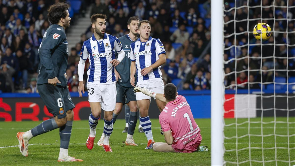 El Espanyol se cae de su nube en Anoeta