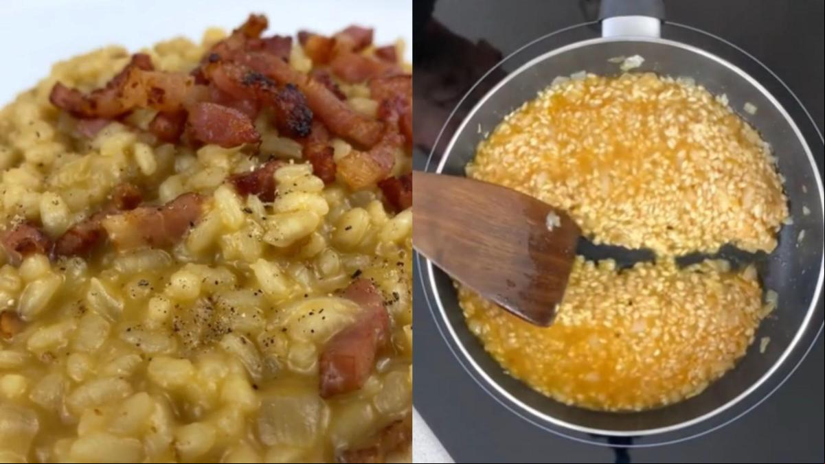 Explica cómo preparar risotto a la carbonara y su receta triunfa en redes: “¡La acabo de hacer y está tremenda!”