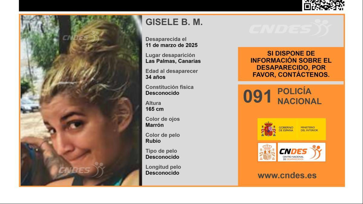 Sin pistas sobre el paradero de Gisele B. M., una mujer de 34 años desaparecida en Las Palmas de Gran Canaria