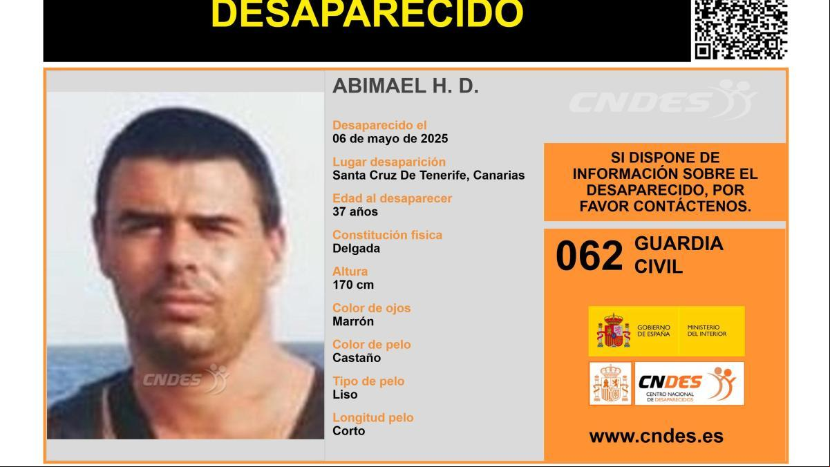Sin rastro del paradero de Abimael H. D., un hombre de 37 años desaparecido en Tenerife