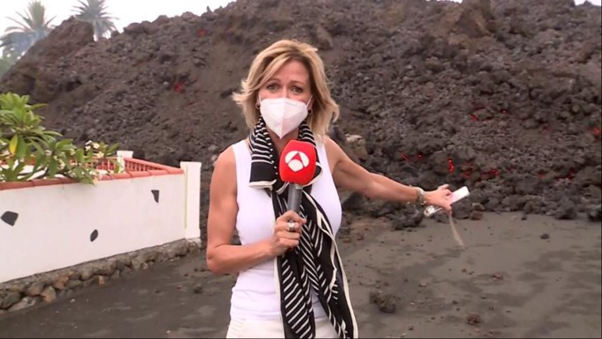 Susanna Griso, a metro y medio de la lava: Es impresionante