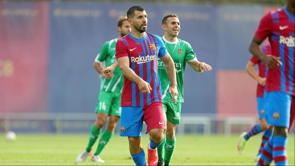 Agüero se estrena con el Barça en un amistoso ante el Cornellà