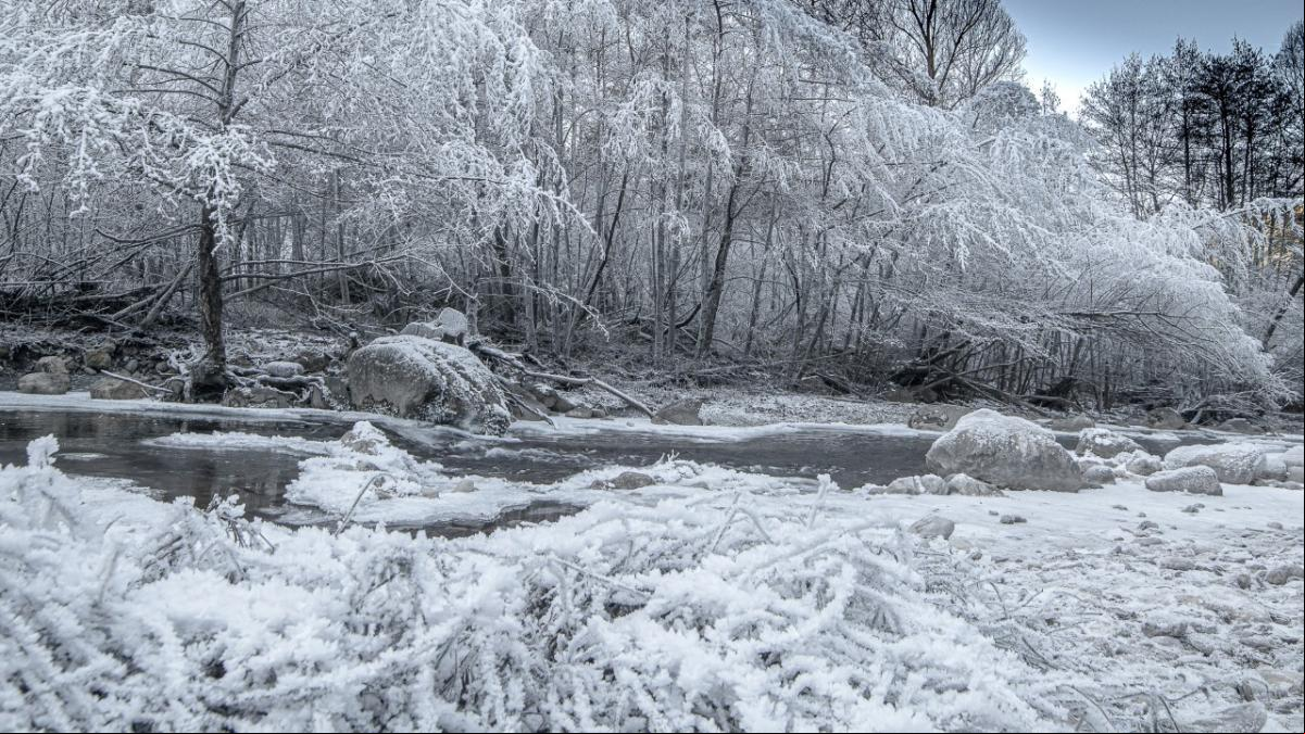 El frío crea un fabuloso paisaje de cuento de invierno en el Berguedà
