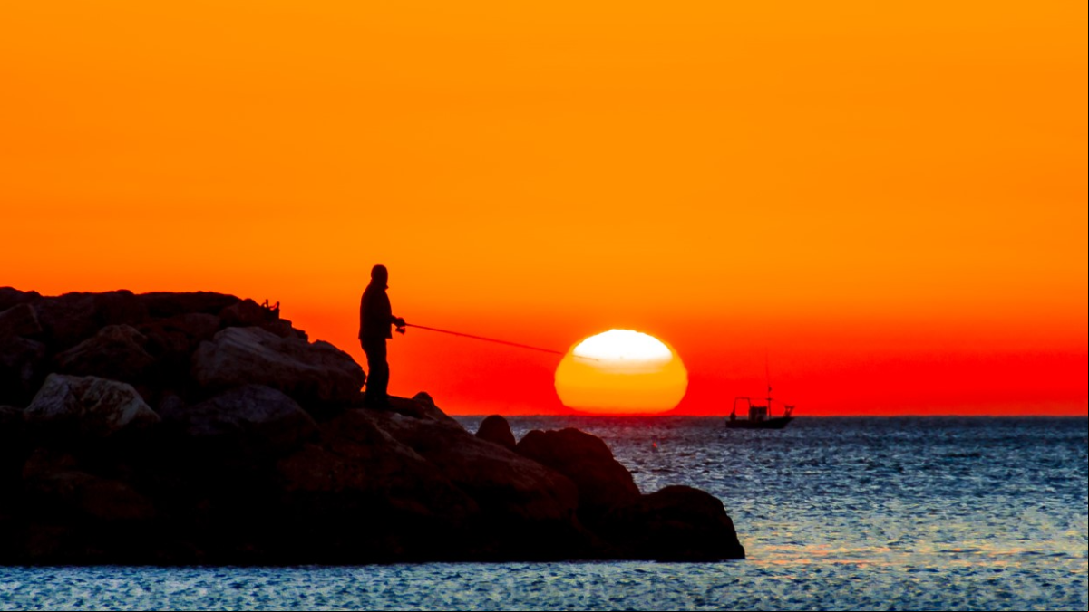 Pescando el primer sol de febrero