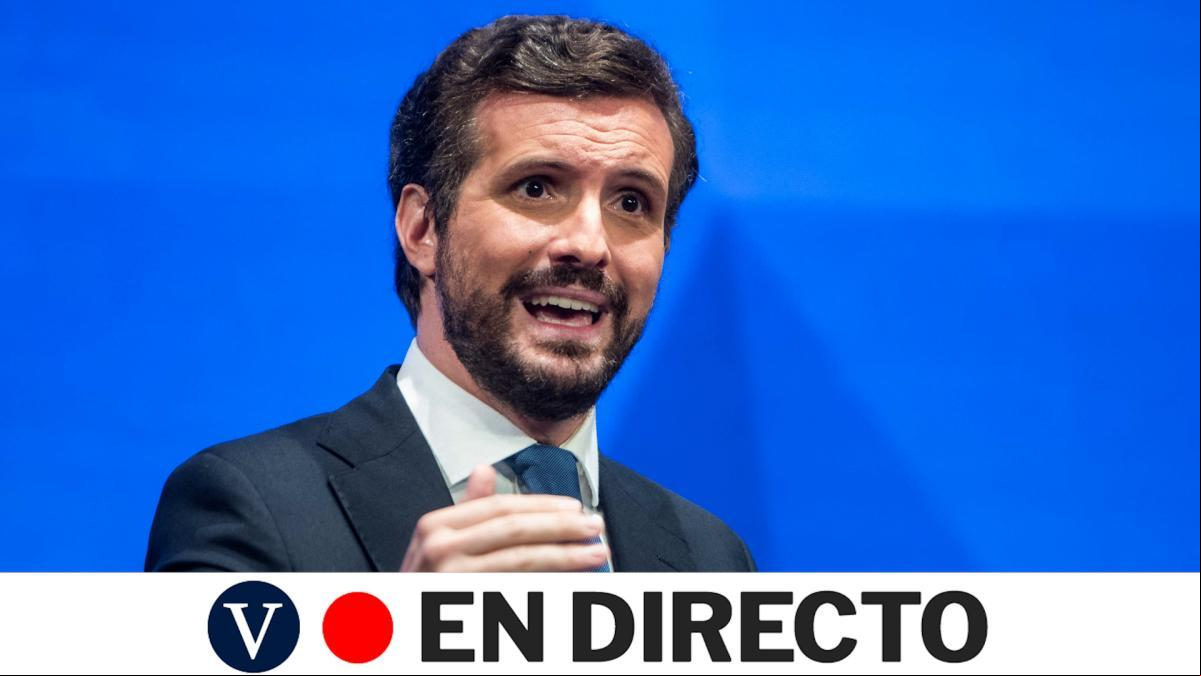 Pablo Casado comparece tras la reunión de la Junta Directiva Nacional del PP, en streaming