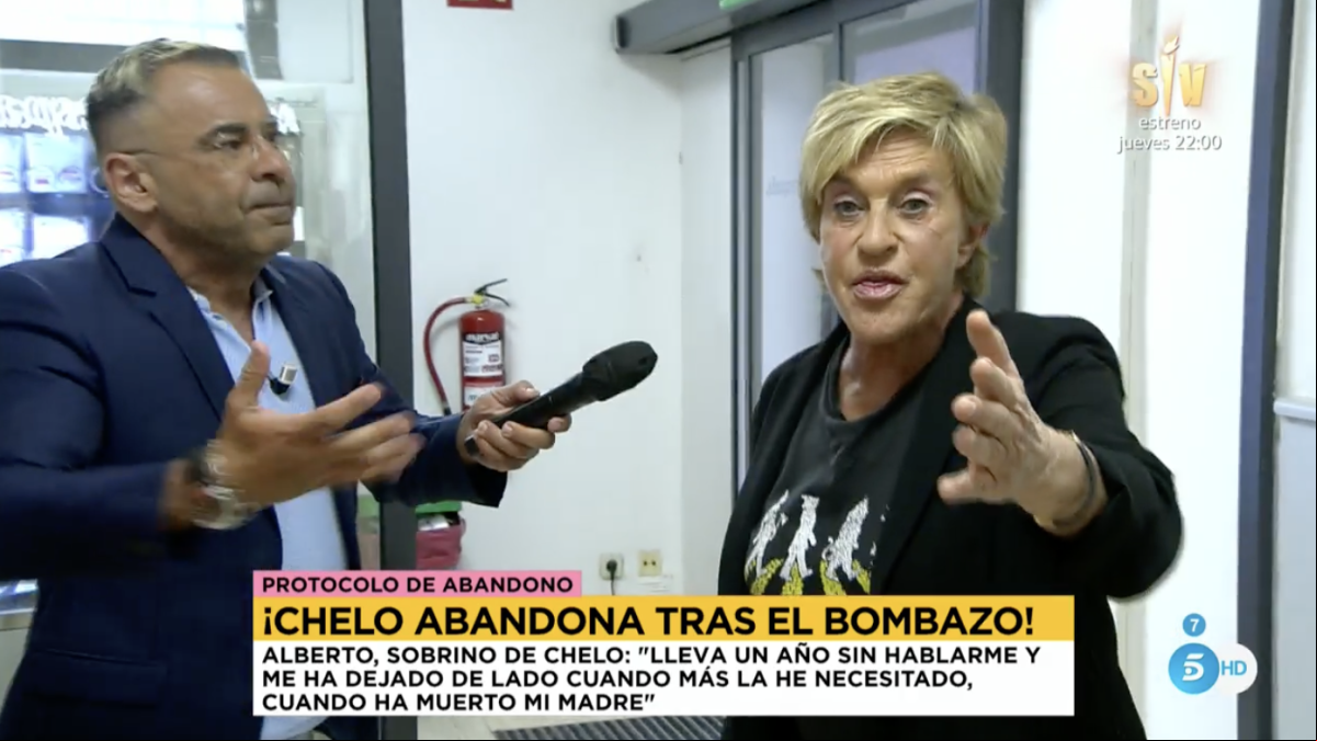 Chelo García-Cortés abandona ‘Sálvame’ al grito de “Jorge, ¡no tenéis vergüenza!”