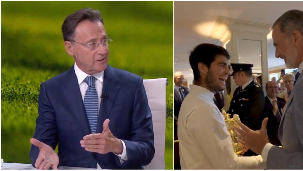Matías Prats desvela la broma de Carlos Alcaraz al rey Felipe VI tras ganar Wimbledon