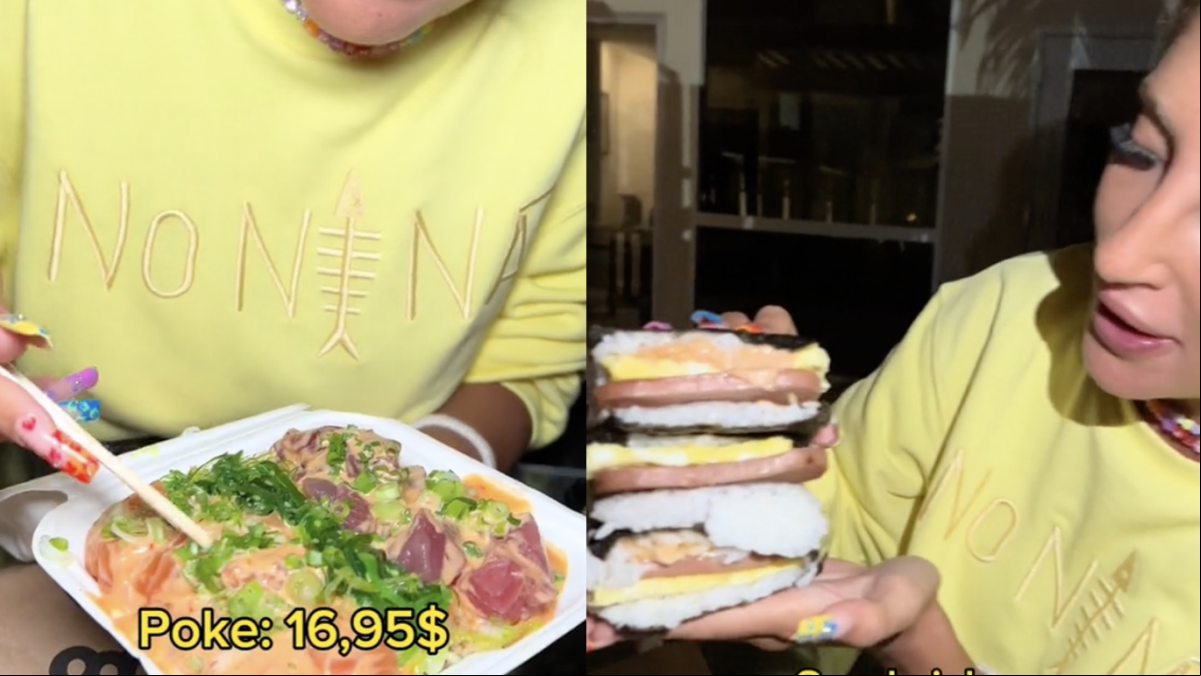 Una ‘tiktoker’ se hace viral al enseñar todo lo que come y cuánto gasta cenando en Hawaii