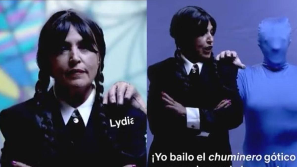 Lydia Lozano se convierte en Miércoles Addams y baila el chuminero gótico para promocionar Sálvese quien pueda