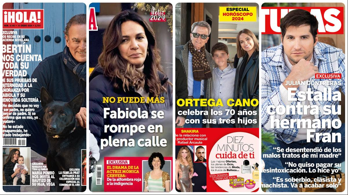 Bertín Osborne, Fabiola Martínez, Ortega Cano y Julián Contreras protagonizan las portadas