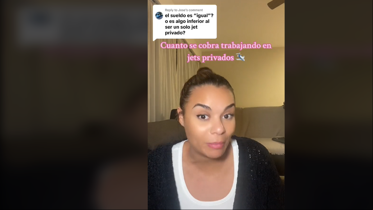 Explica cuánto cobra haciendo de azafata de vuelo de jets privados y le llueven las críticas: No es mi culpa cobrar tanto