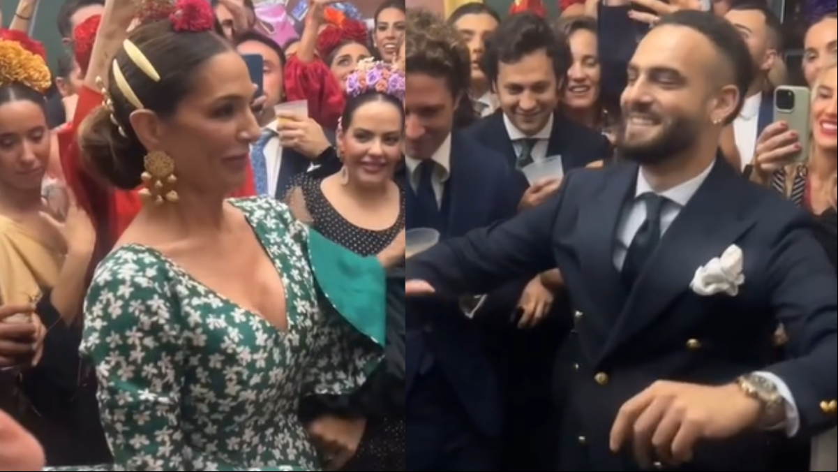 Raquel Bollo y su hijo Manuel, protagonistas de la Feria de Abril por su destreza con las sevillanas