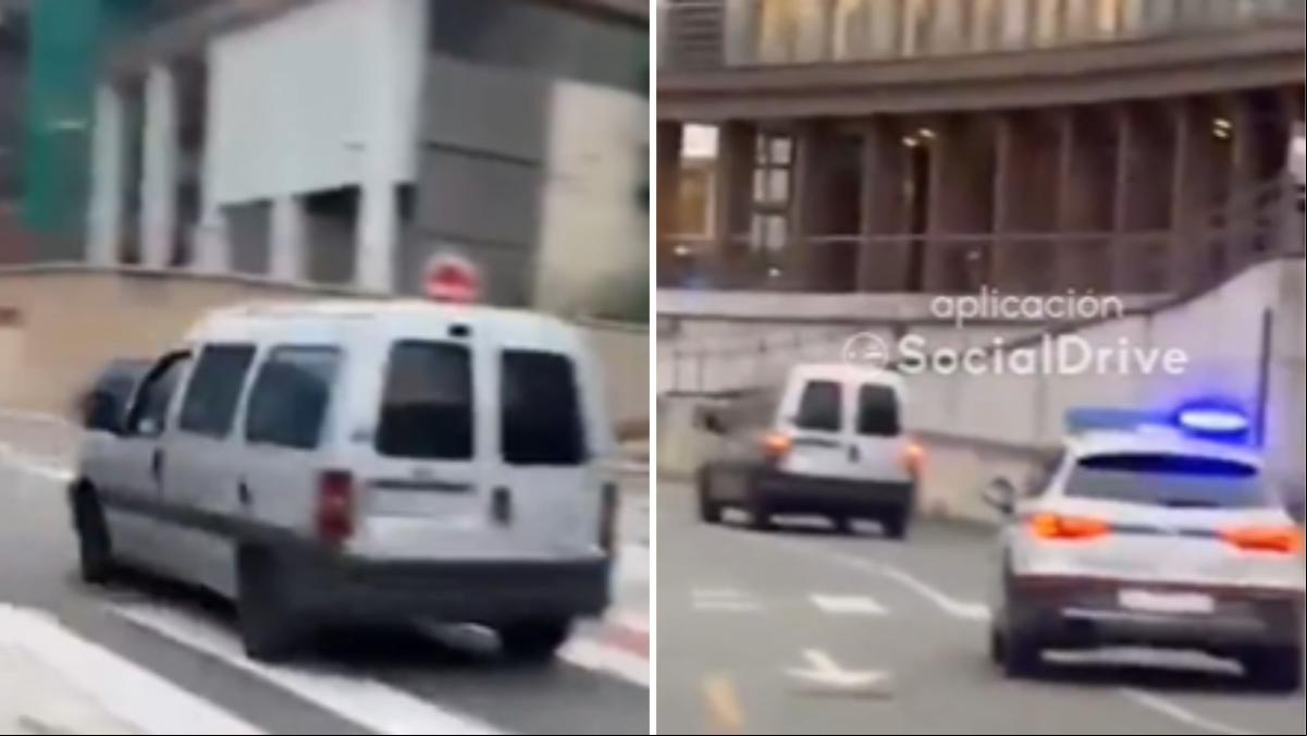 Una furgoneta se da a la fuga en Eibar y la policía le persigue por el centro de la ciudad