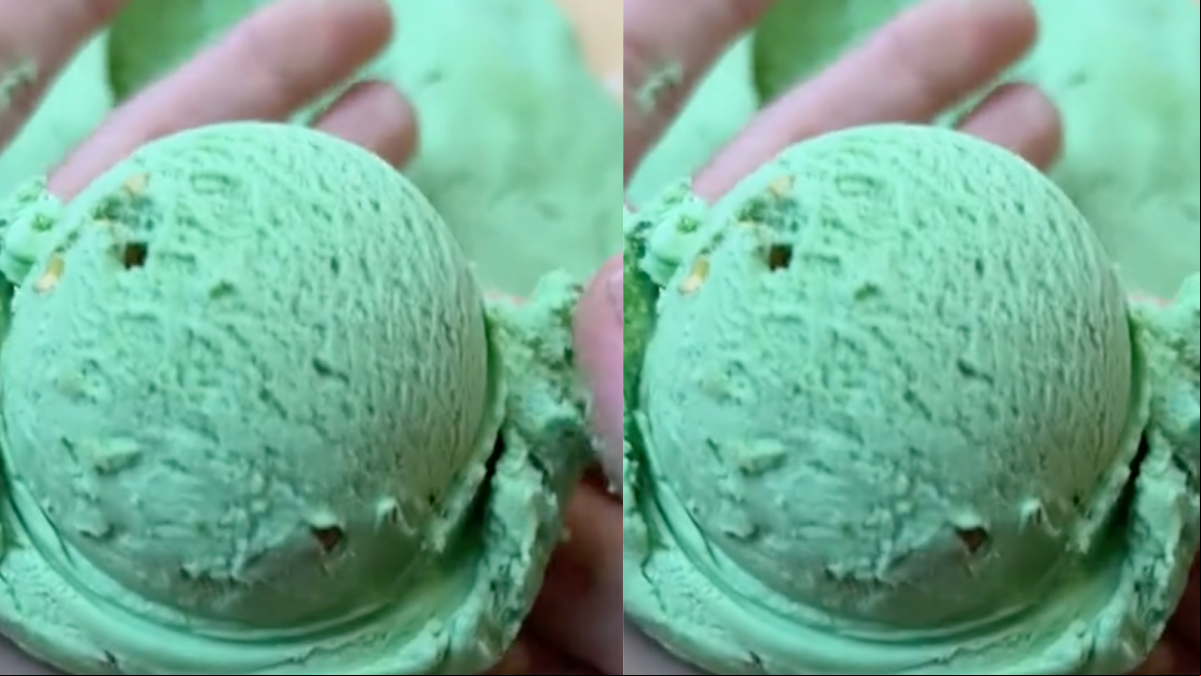 Una fotógrafa de comida enseña cómo hace helado falso de pistacho para que no se derrita y todo el mundo dice lo mismo: “Ese color”