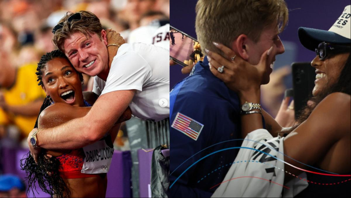 Hunter Woodhall emula la proeza de su esposa Tara Davis y protagoniza uno de los momentos más románticos de los Juegos Paralímpicos