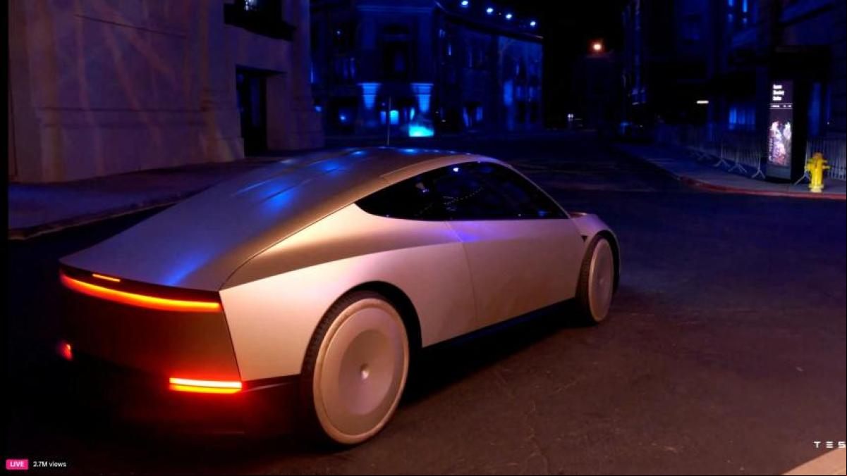 Musk desvela el robotaxi de dos puertas, sin volante ni pedales