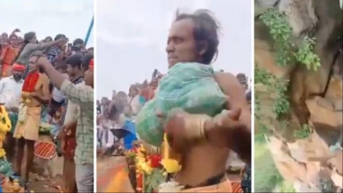 Un monje hindú reunió a una multitud para demostrar que podía volar y murió trágicamente