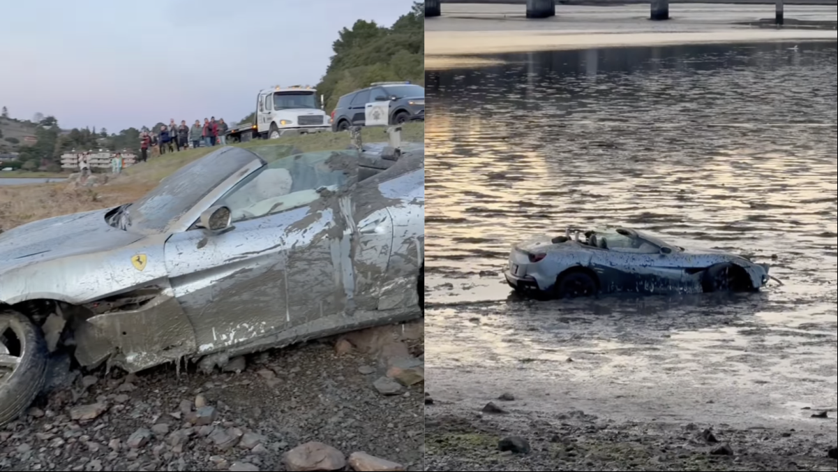 Un Ferrari termina en la bahía de California tras un accidente por conducir ebrio: “Pensé que era Leclerc en esa curva”