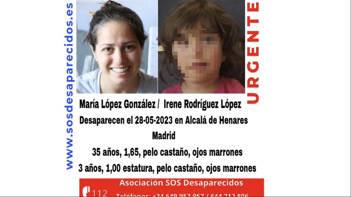Activada una alerta internacional para encontrar a una niña de Alcalá de Henares desaparecida en 2023