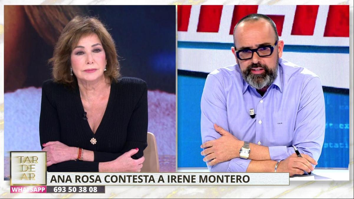 Ana Rosa Quintana responde a Irene Montero tras su confrontación con Risto Mejide: “Esta señora odia a los empresarios”