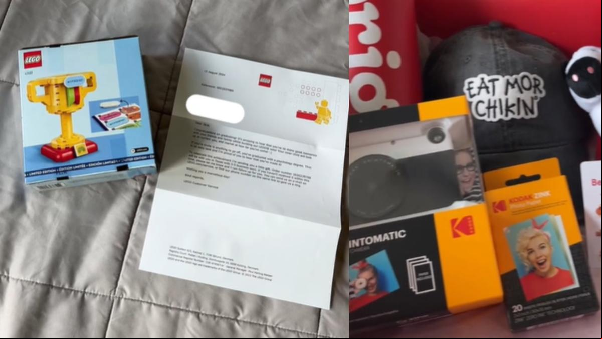 Le envía su tarjeta de graduación a varias empresas y obtiene un sinfín de regalos: “¿Por qué no se me ha ocurrido a mí?”