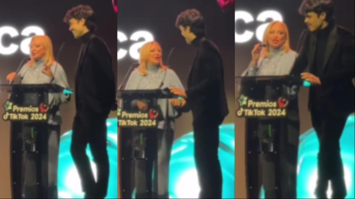 Belén Esteban protagoniza un divertido momento junto al influencer Peldanyos en los Premios TikTok: Soy un cuadro