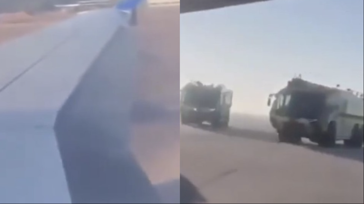 Suspenden el despegue de un avión en Estados Unidos por fuego en una de sus alas