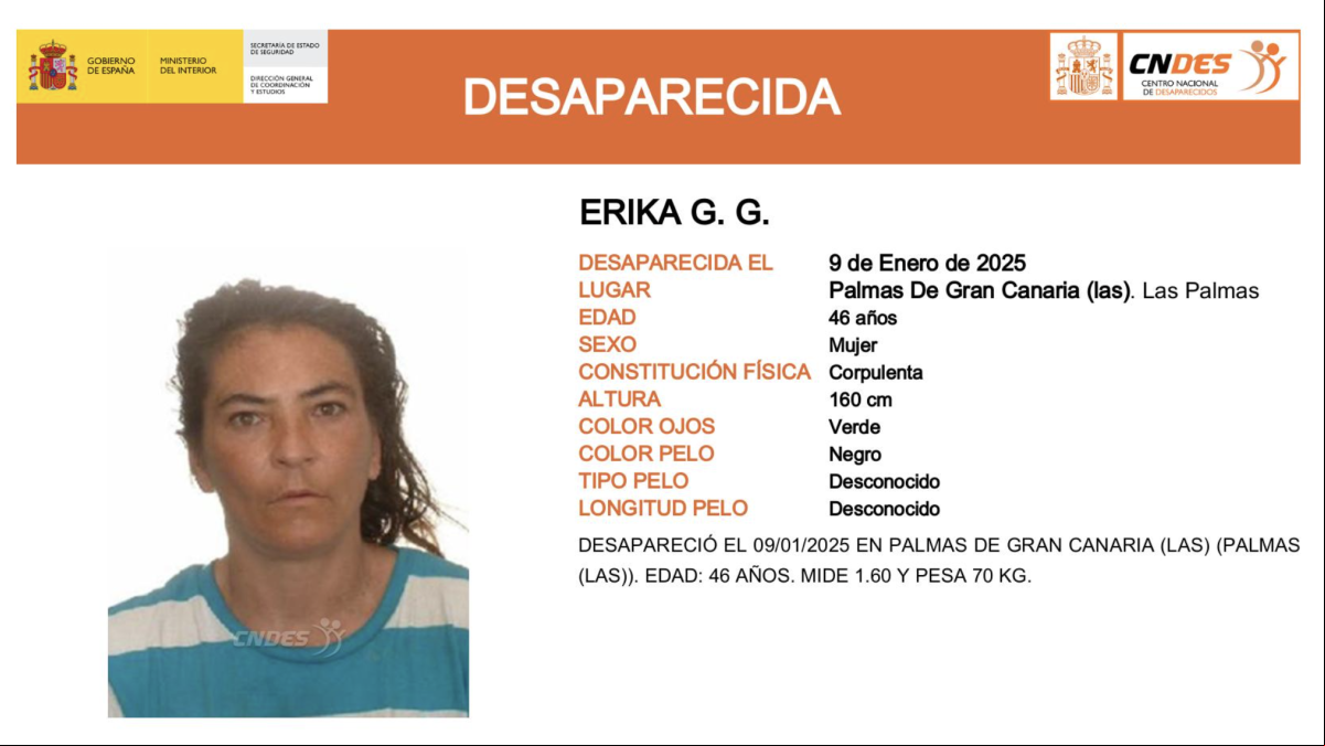 Ni una sola pista sobre Erika, la mujer de 46 años desaparecida en Las Palmas