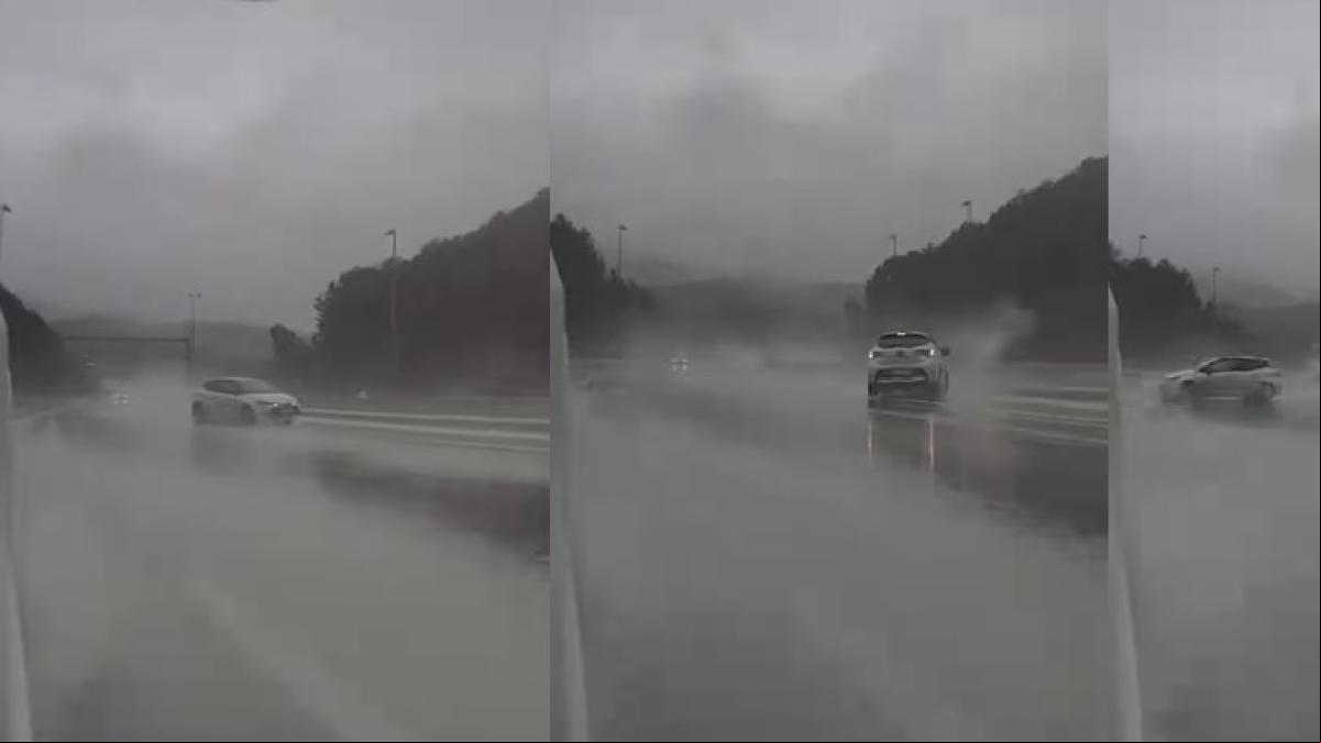 Impactante accidente de un coche que sufre aquaplaning a gran velocidad en la autopista C-32: “La gente no sabe conducir en condiciones adversas”