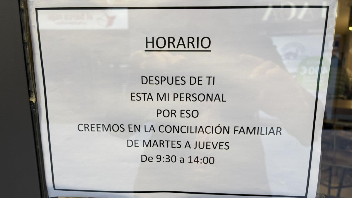 El aplaudido cartel sobre la conciliación familiar puesto en un restaurante de un pueblo de Huesca: “Estar por estar es tontería”
