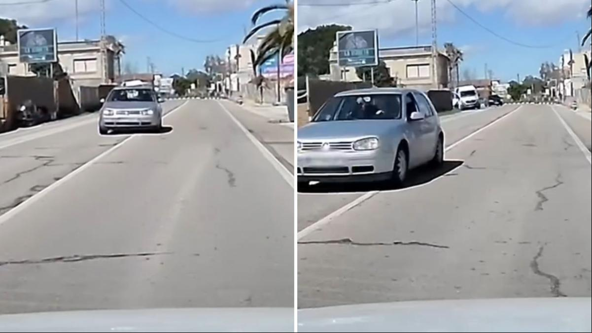 El peligroso cambio de carril que realiza un vehículo en una calle de Valencia que casi provoca un accidente: “Culpa del hombre invisible”