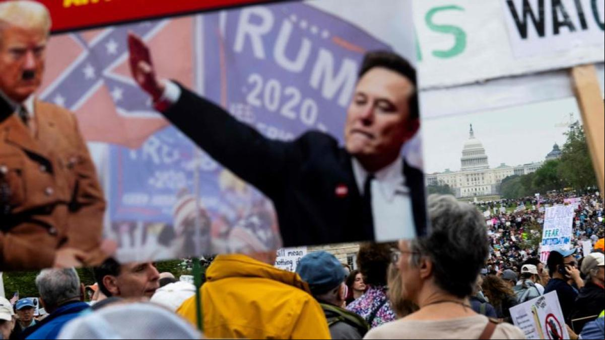 La sociedad civil toma las calles en EE.UU. contra los recortes de Musk y Trump