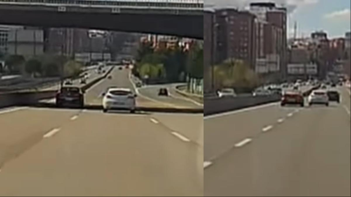 El peligroso cambio de carril que realiza un vehículo en la A-3 de Madrid: “Parece que cuando circulamos somos enemigos”
