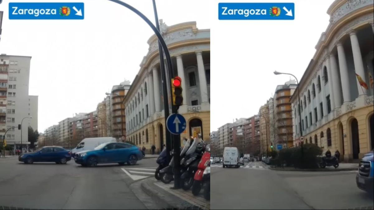 Se salta un semáforo en rojo en el centro de Zaragoza y, de no ser por el frenazo de otro coche, tal vez no lo cuenta: “Nunca subestimes la estupidez de la gente”