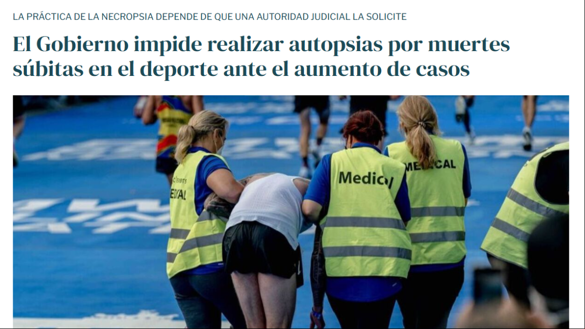 Es falso que el Gobierno impida realizar autopsias en casos de muertes repentinas en el deporte
