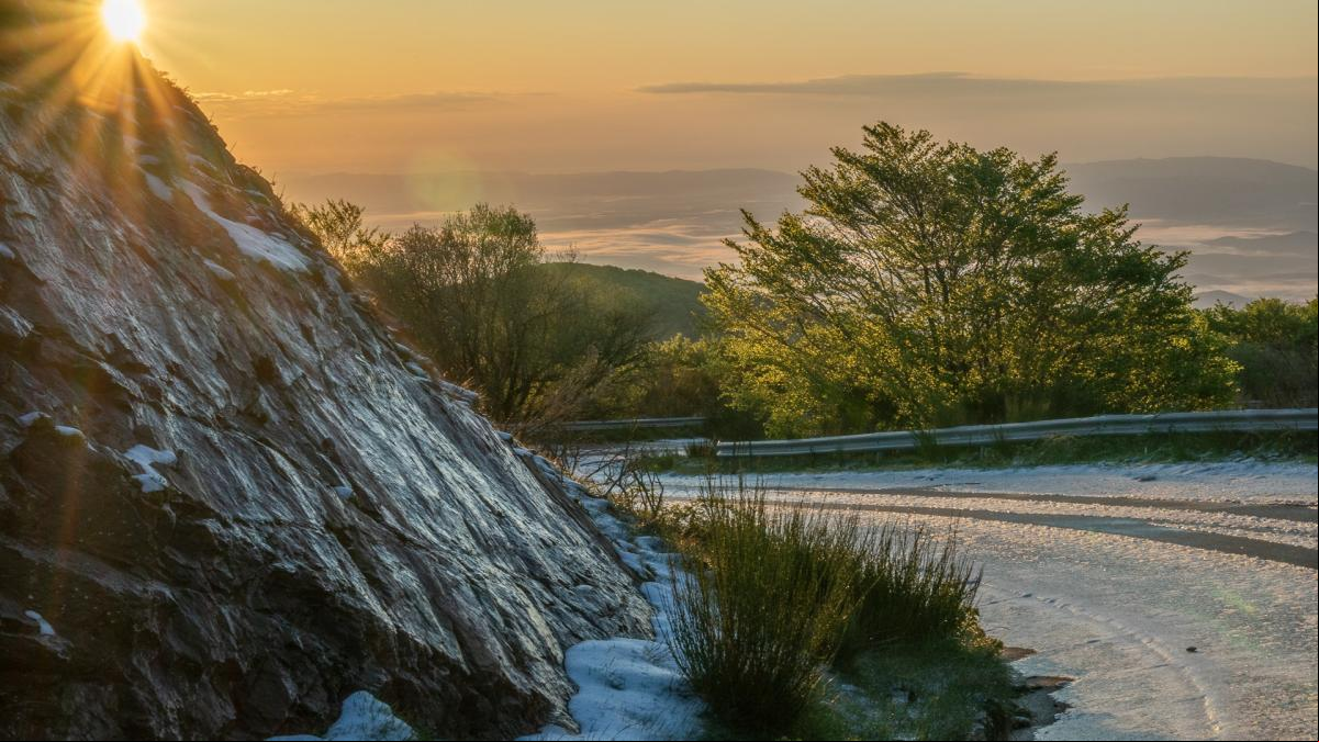 La nieve persiste en el Montseny
